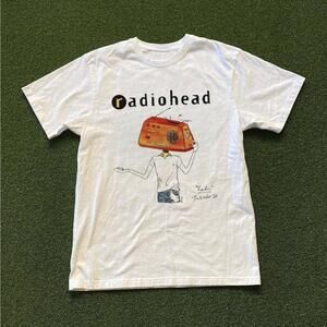Radiohead 1994 Graphic Tee, White And Orange Cotton